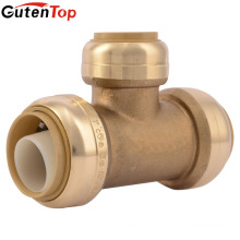 GutenTop Sharkbite 1/2 Equal Tee Brass Push To Connect Push Fit Fitting